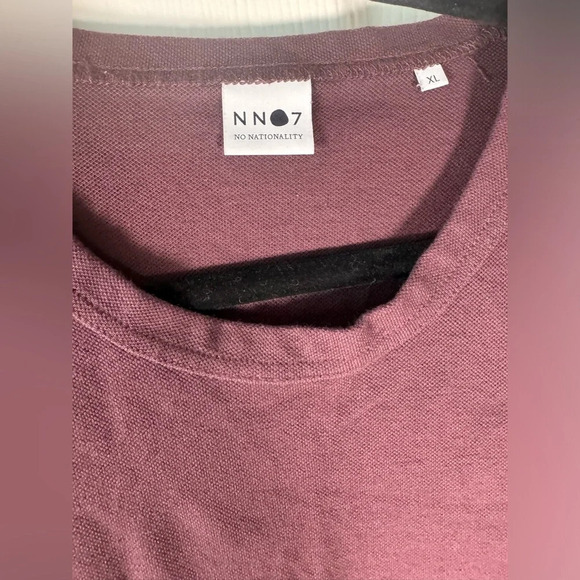 NN.07 No Nationality Cliff Lyocell blend Tee Wine Burgundy Men’s Size X-Large - Picture 5 of 6